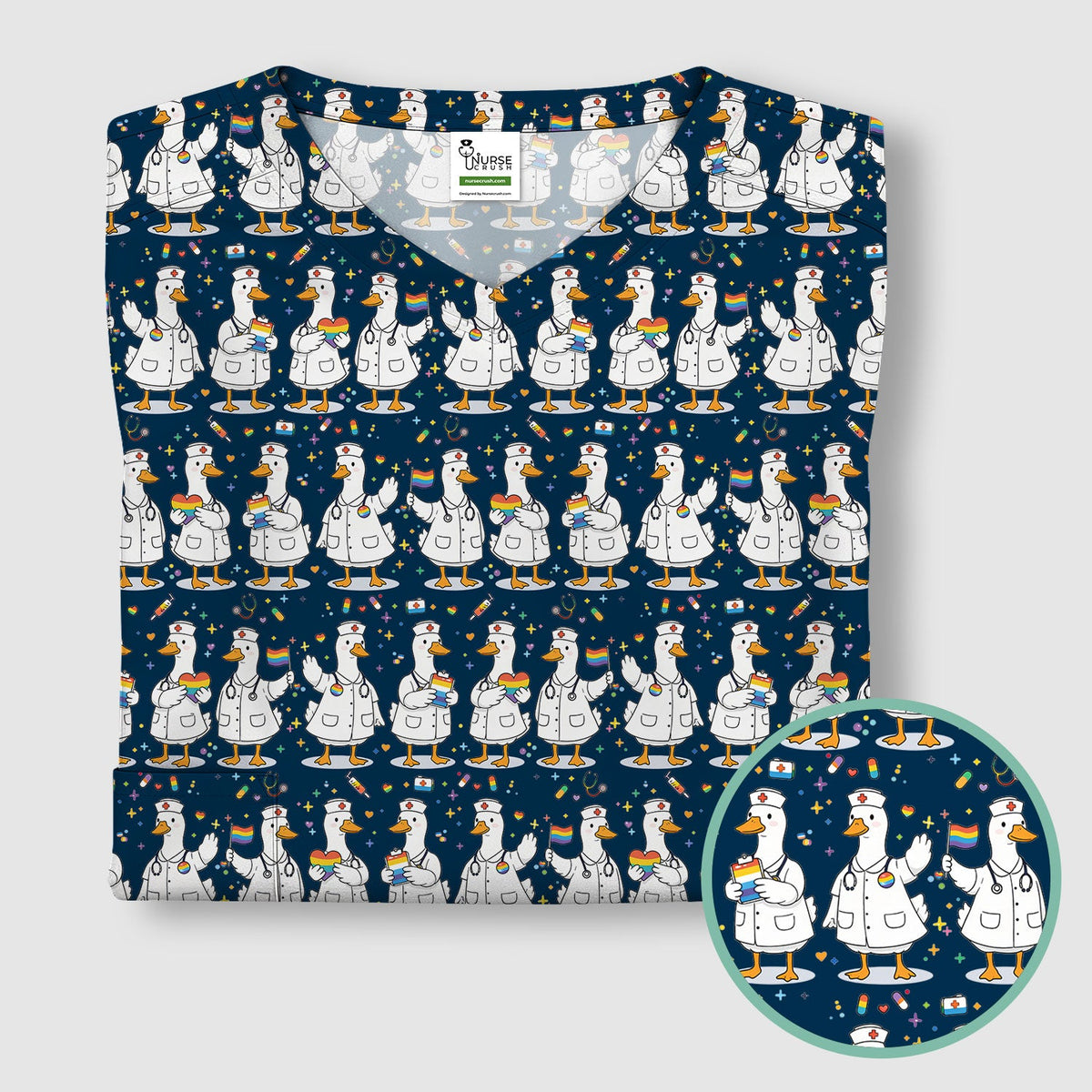 Duck Pride Nurse Scrub Top