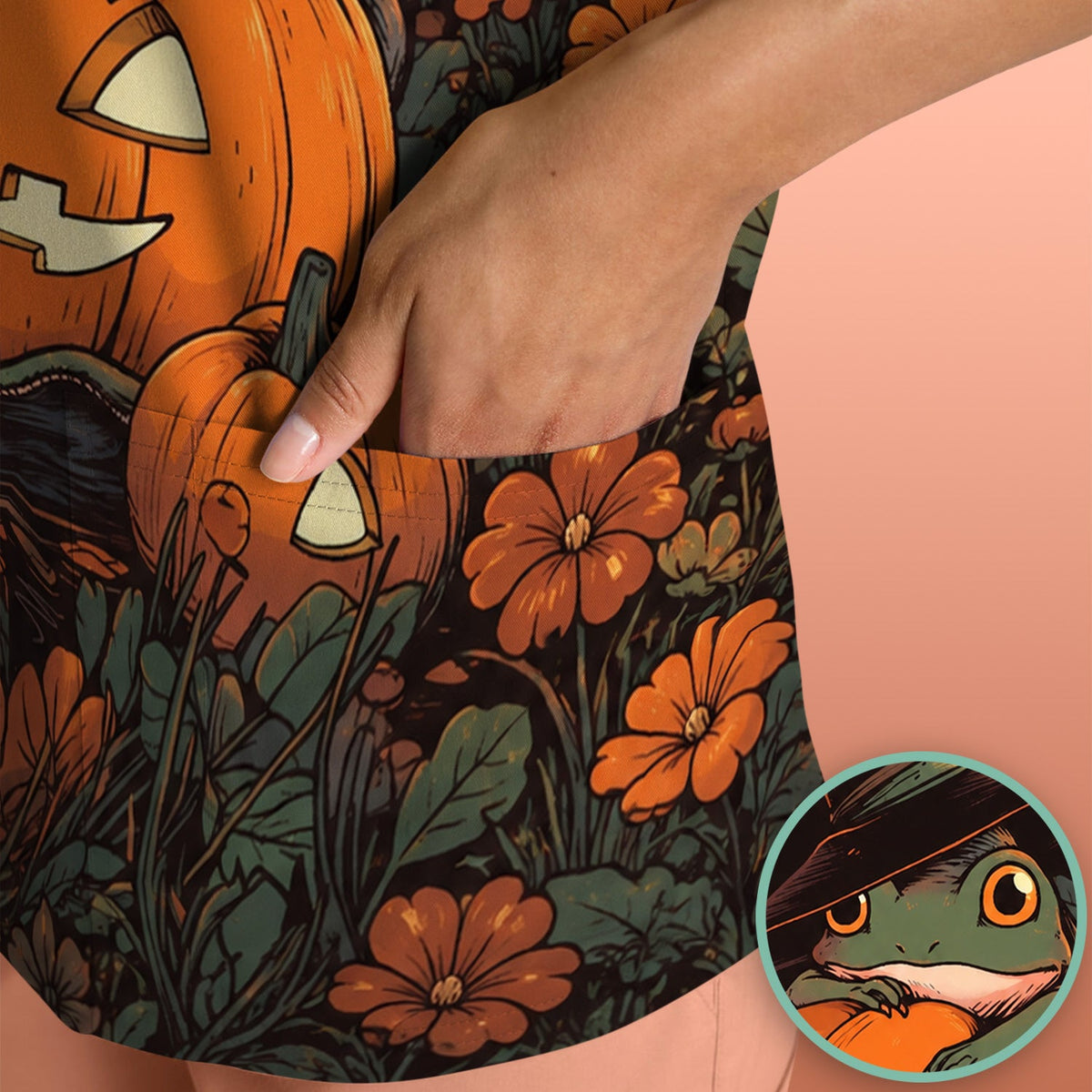 Pumpkin and Frog Nurse Scrub Top - Halloween Gift