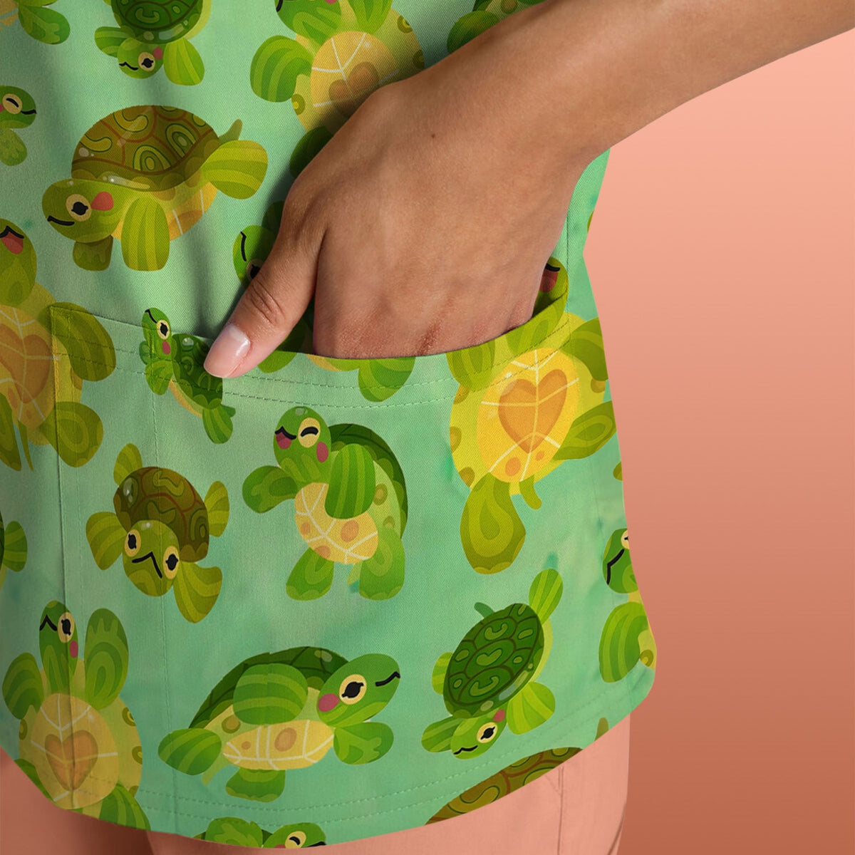 Green Sea Turtle Nurse Scrub Top
