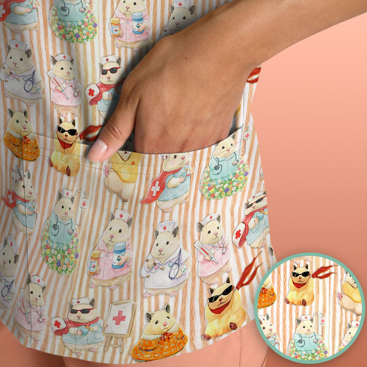 Hamster Nurse Scrub Top