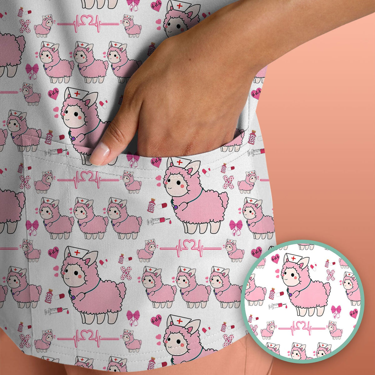 Llama Ain't Got Time For Your Drama Nurse Scrub Top