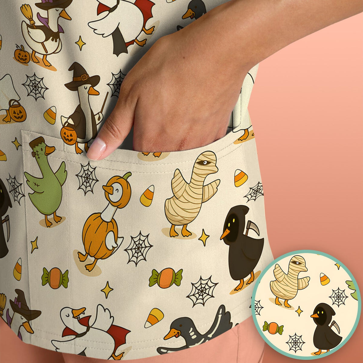 Costume Ducks Nurse Scrub Top - Halloween Gift