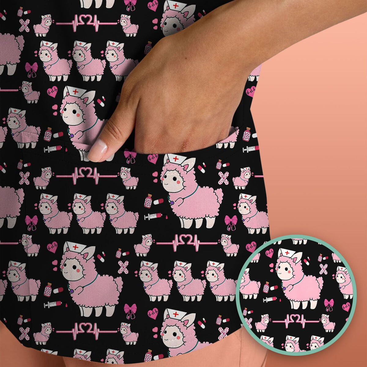 Llama Ain't Got Time For Your Drama Nurse Scrub Top