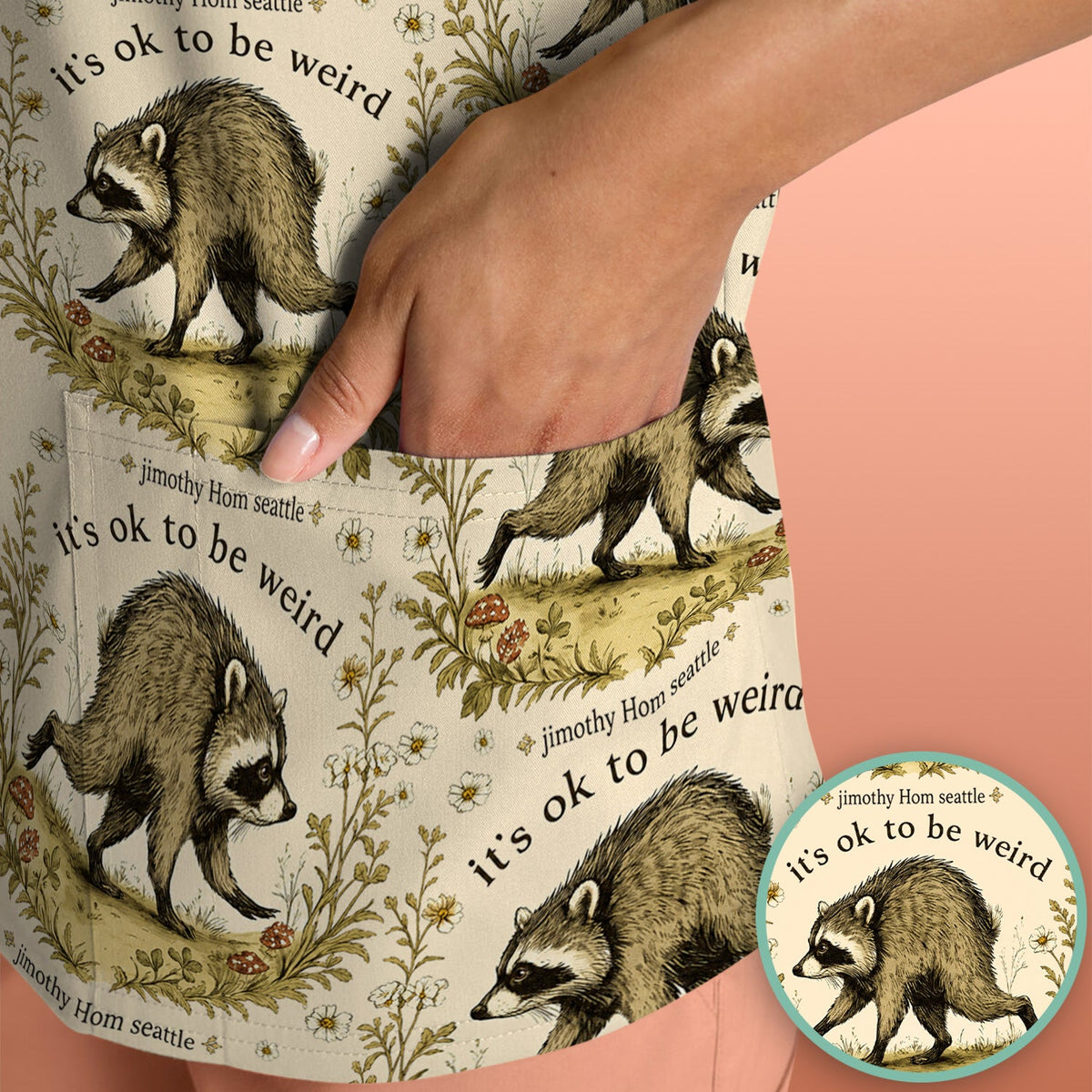 It's OK To Be Weird With Jimothy Scrub Top