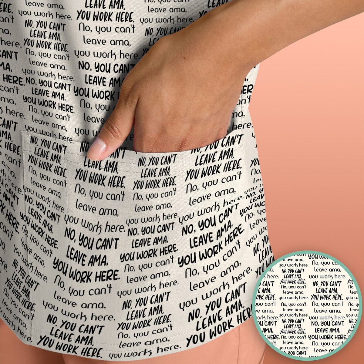 Repeating Work Quote Nurse Scrub Top