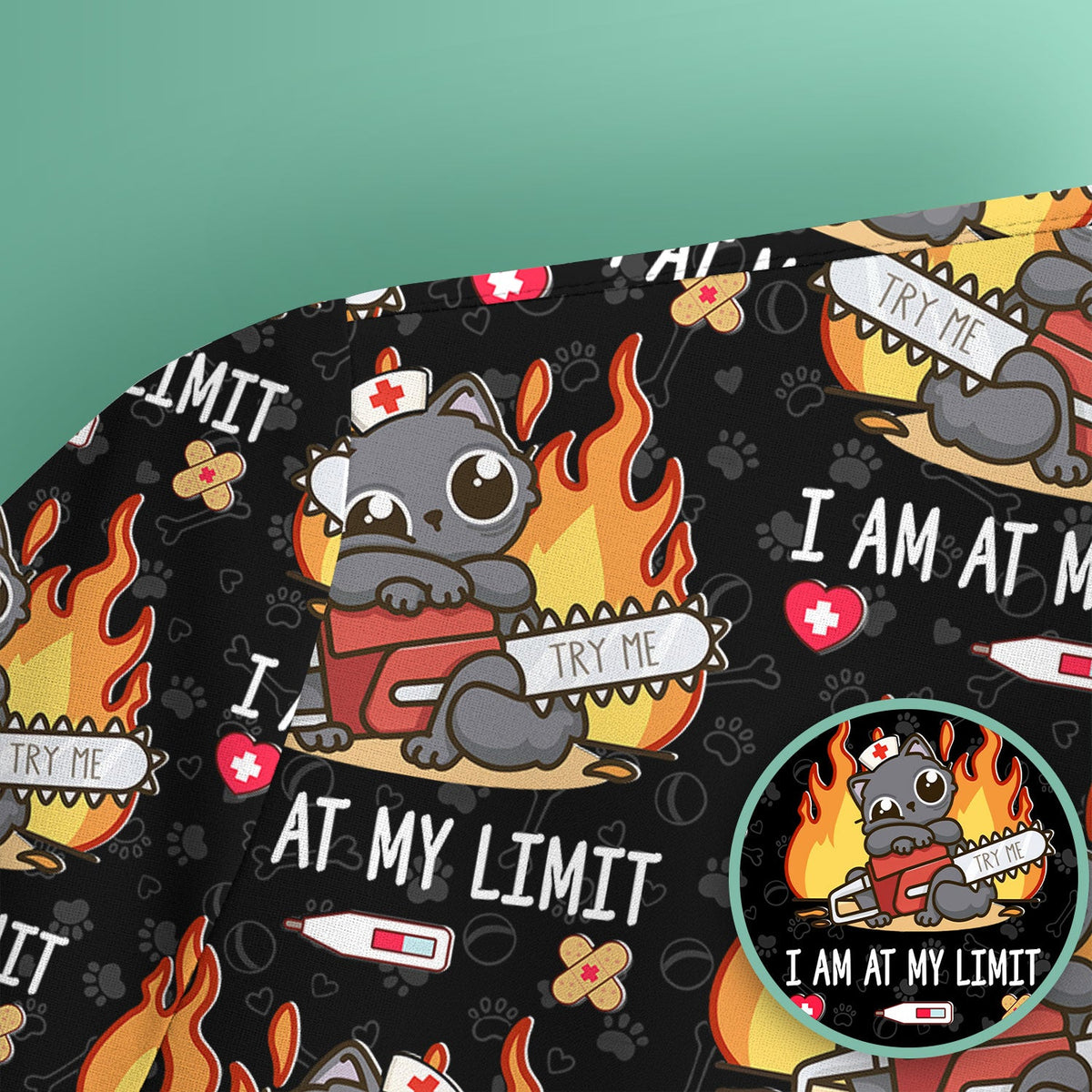 Cat I Am At My Limit Nurse Scrub Top