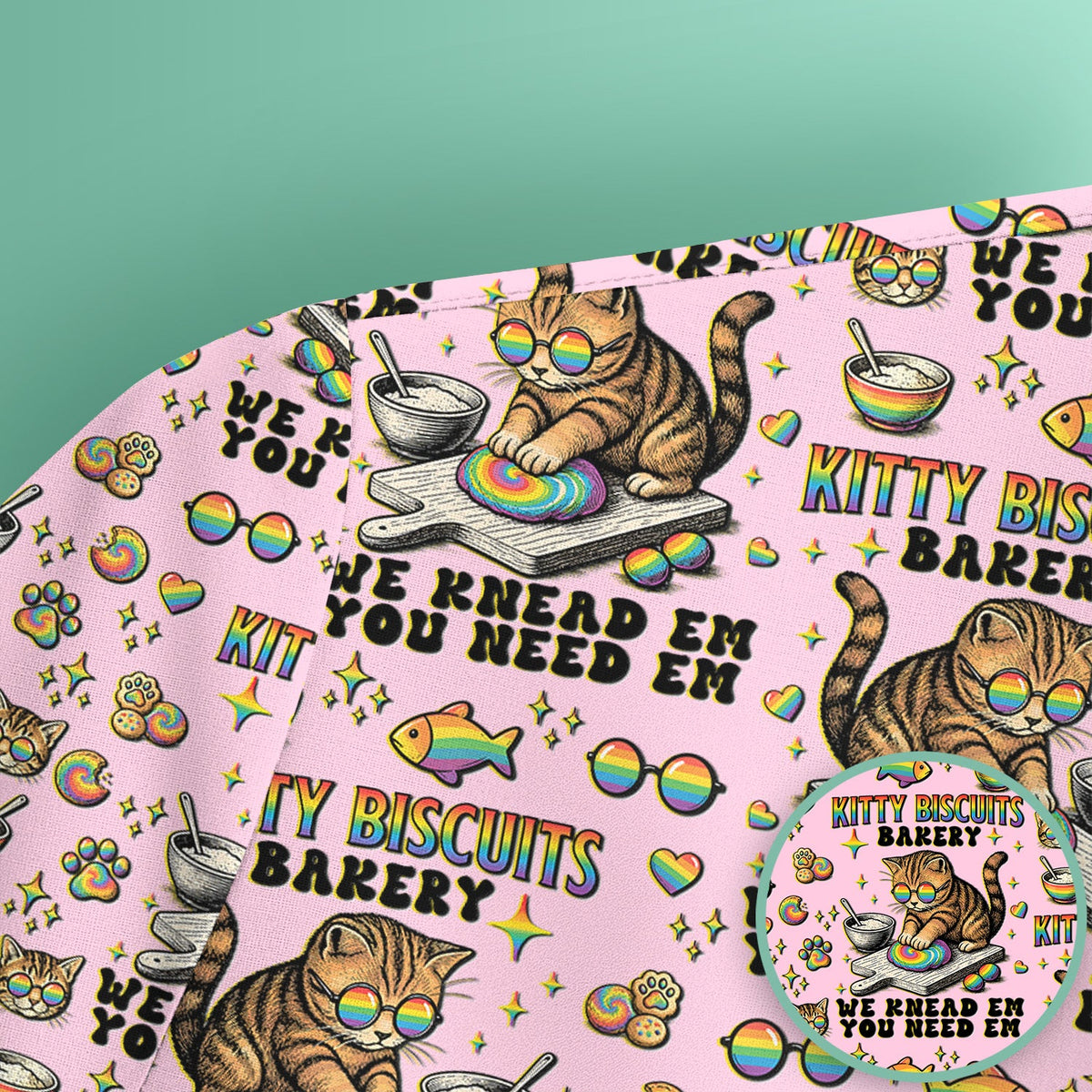 Pride Nurse Cat Baking Scrub Top
