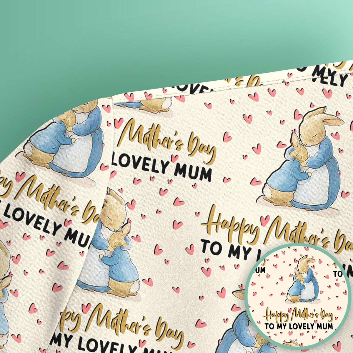 Mothers Day Bunny Love Nurse Scrub Top