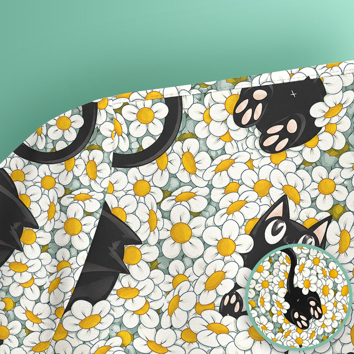 Daisy Black Cat Nurse Scrub Top