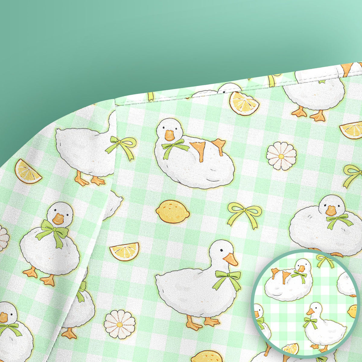 Adorable Ducks Lemon Daisy Nurse Scrub Top