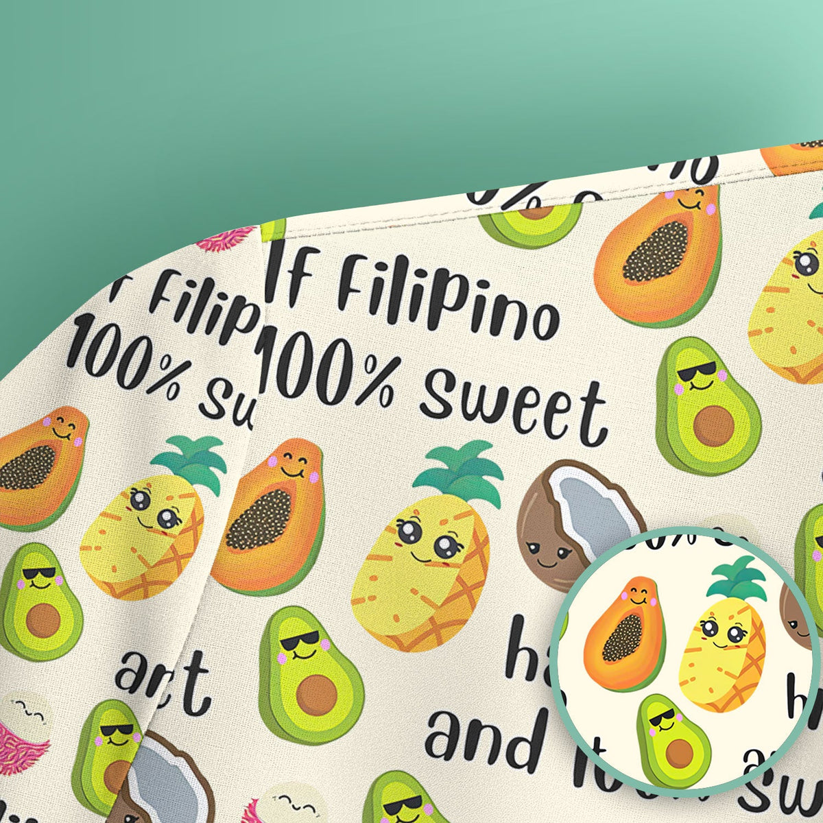 Avocado Fruit Filipino Quote Nurse Scrub Top