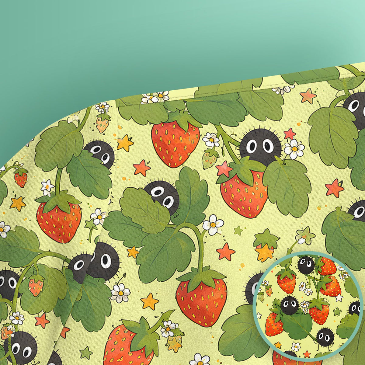 Strawberry Soot Sprite Nurse Scrub Top