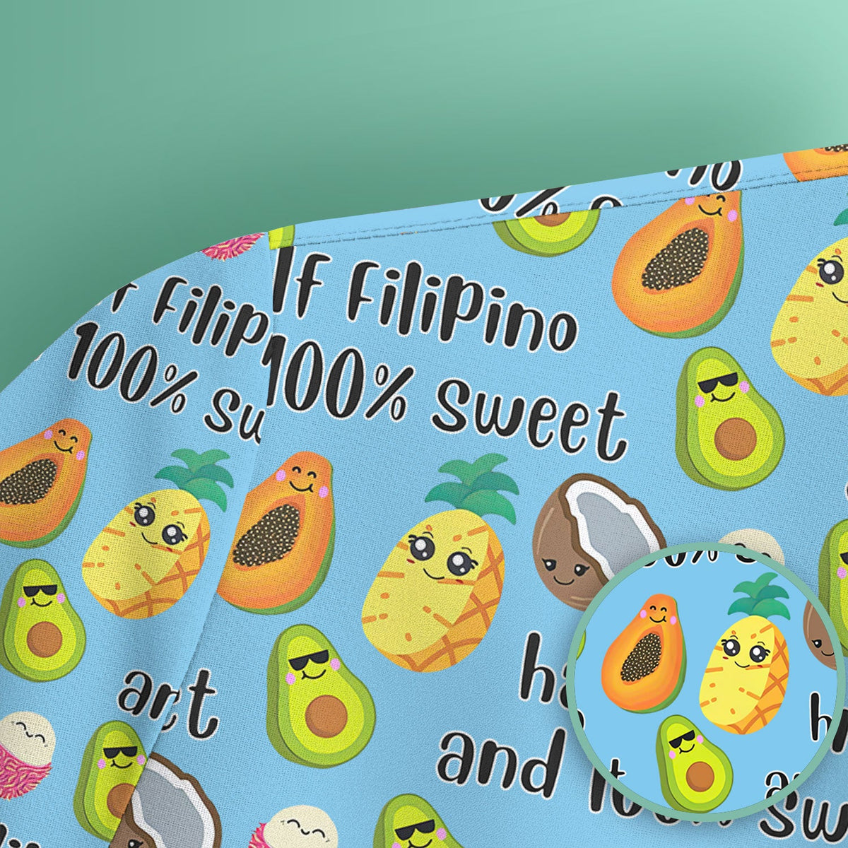 Avocado Fruit Filipino Quote Nurse Scrub Top