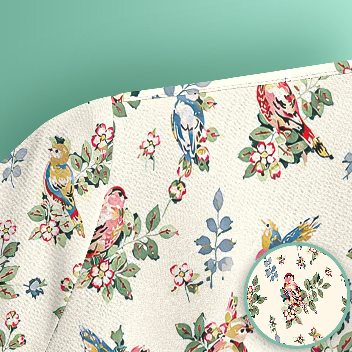 Vintage Birds Blossom Nurse Scrub Top