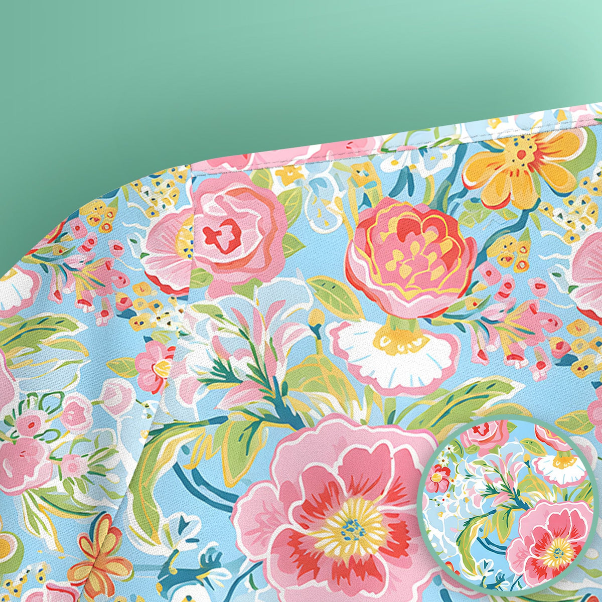Pastel Tropical Floral Garden Nurse Scrub Top