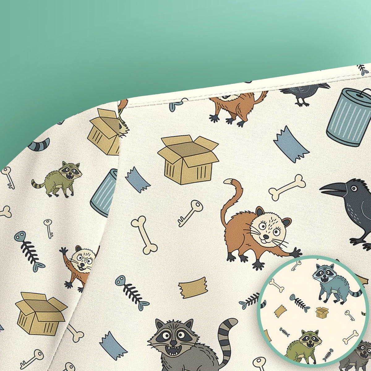 Trash Raccoon Nurse Scrub Top