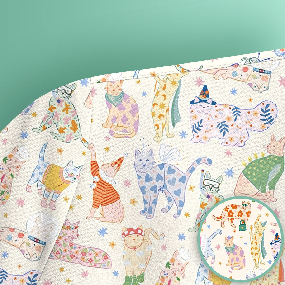 Colorful Cats Nurse Scrub Top