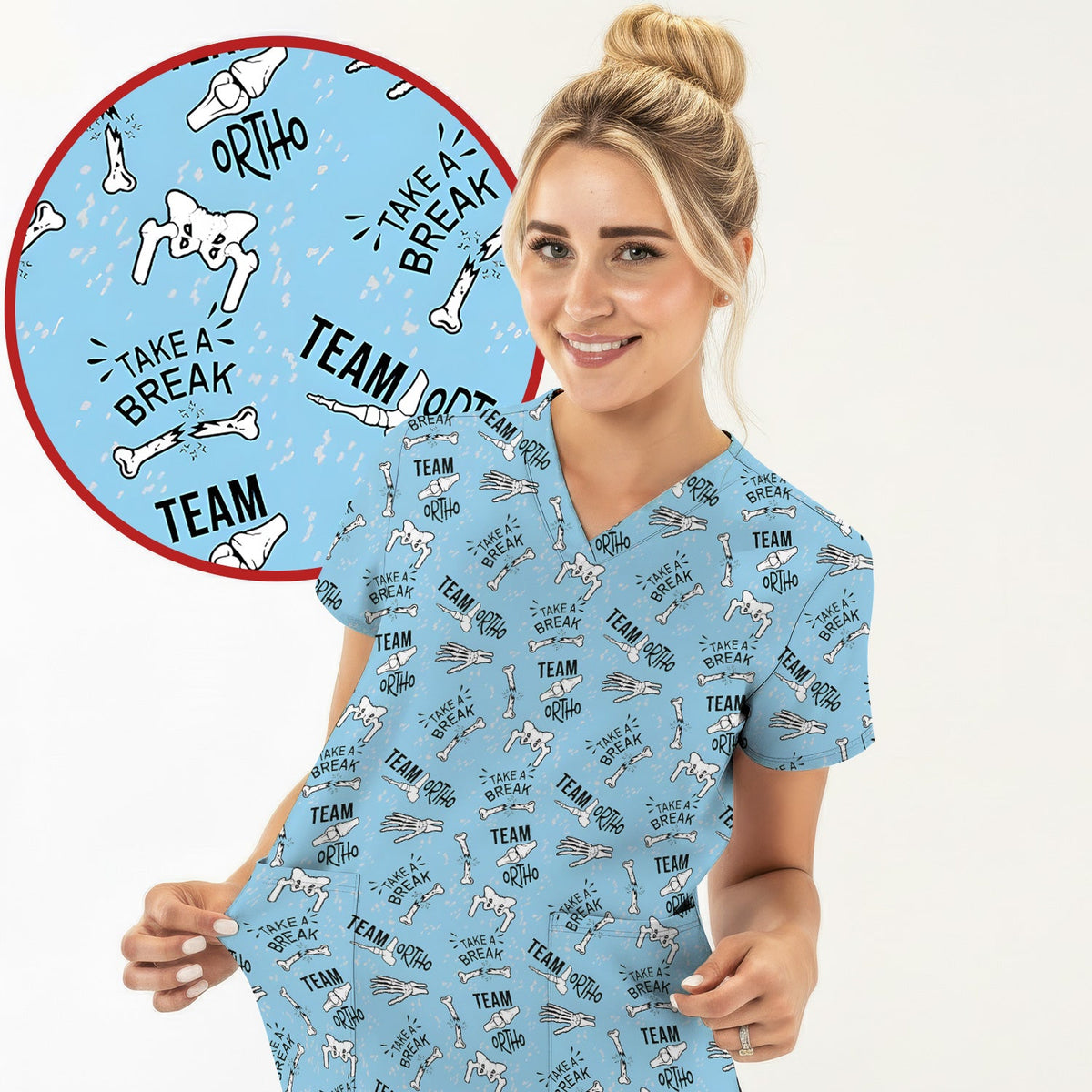 Team Ortho Bone Joint Nurse Scrub Set