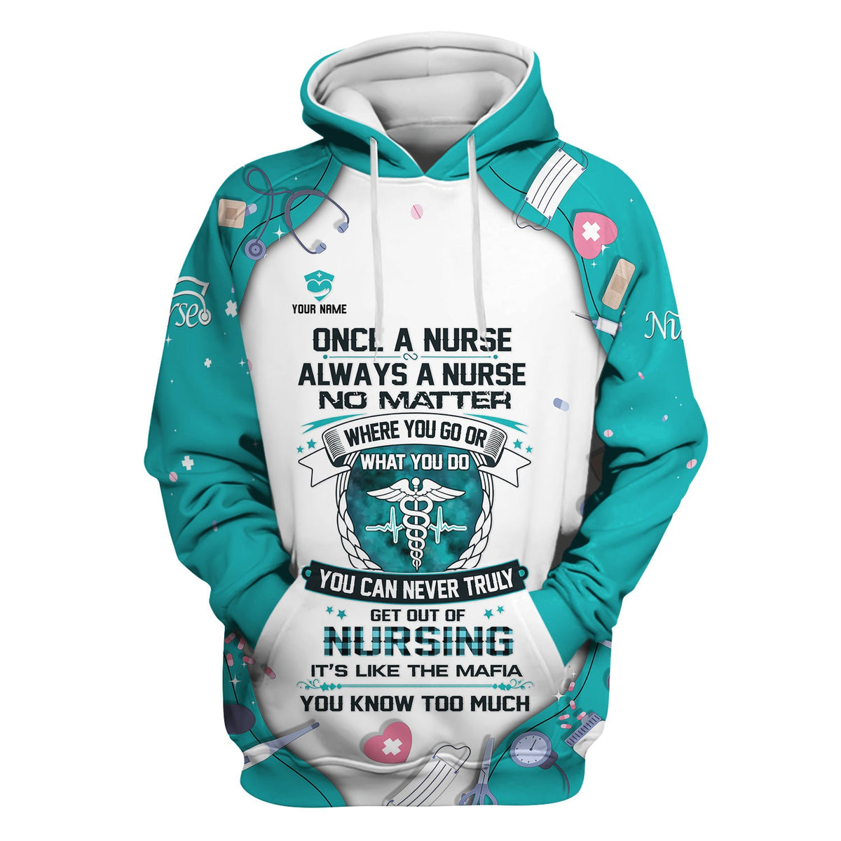 Personalized Once A Nurse Medical Tools Scrub Top