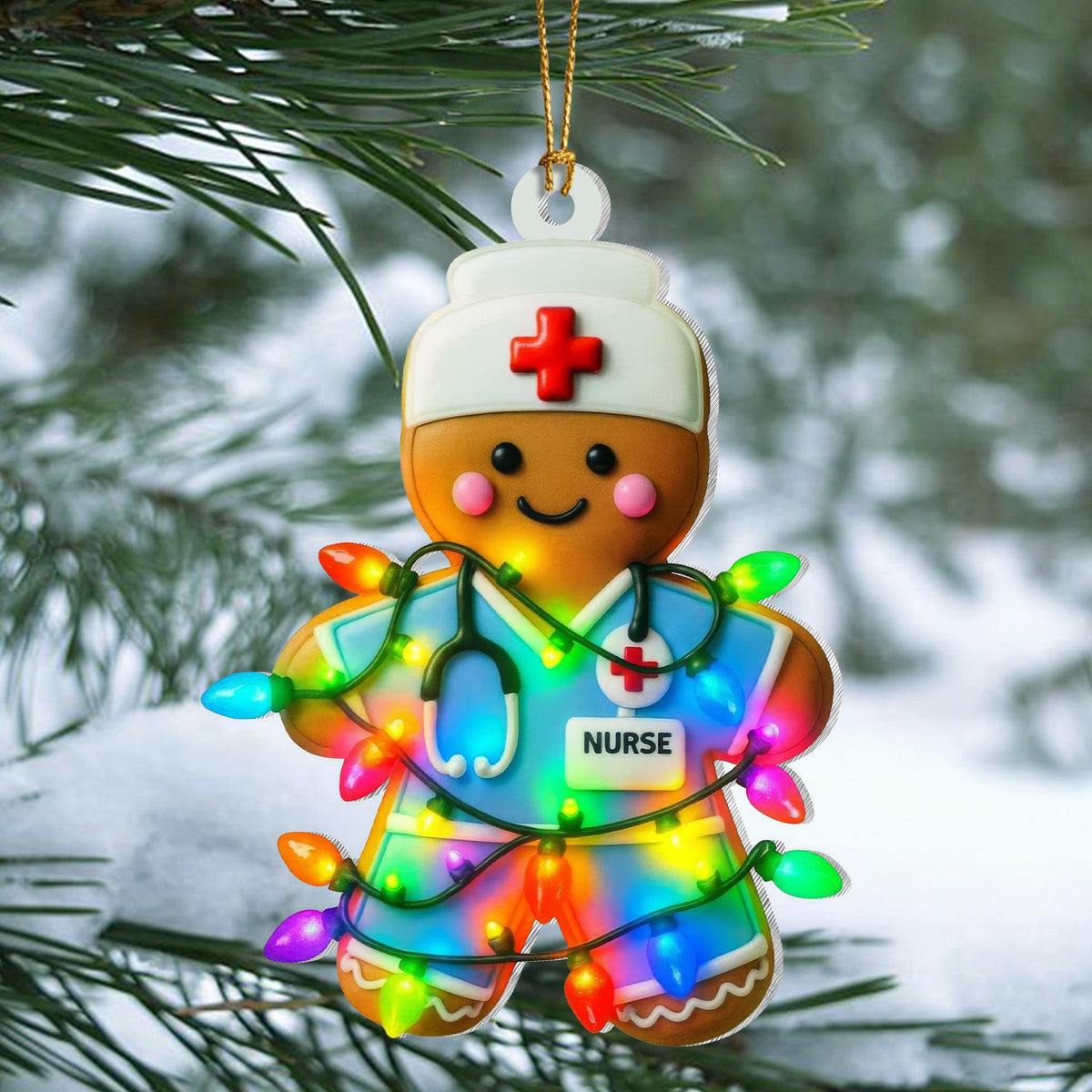 Gingerbread Nurse Christmas Ornament