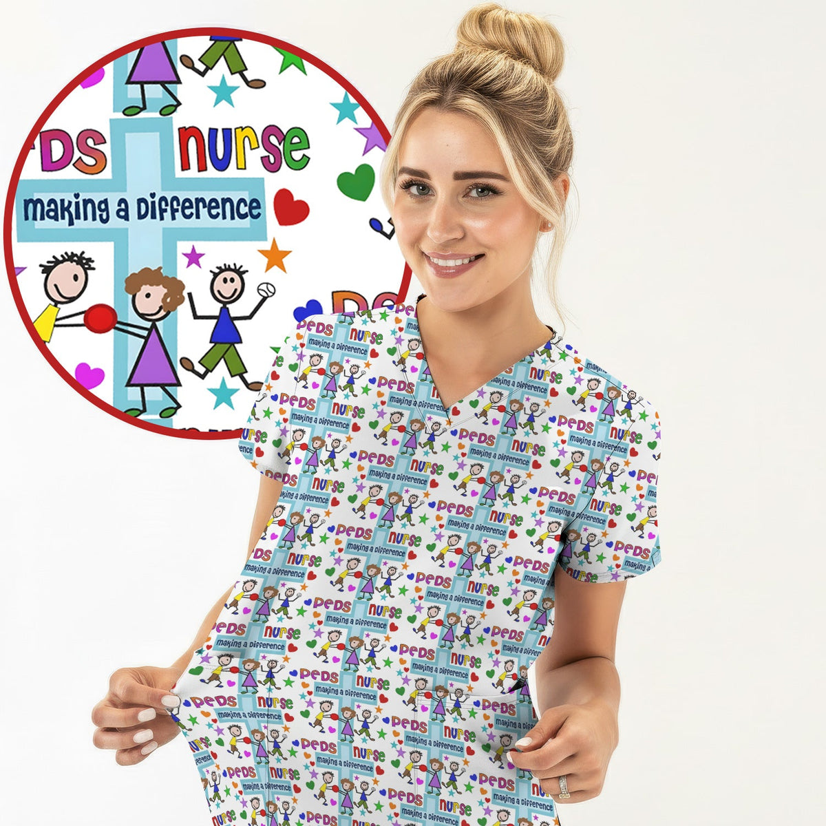 Peds Making A Difference Nurse Scrub Top