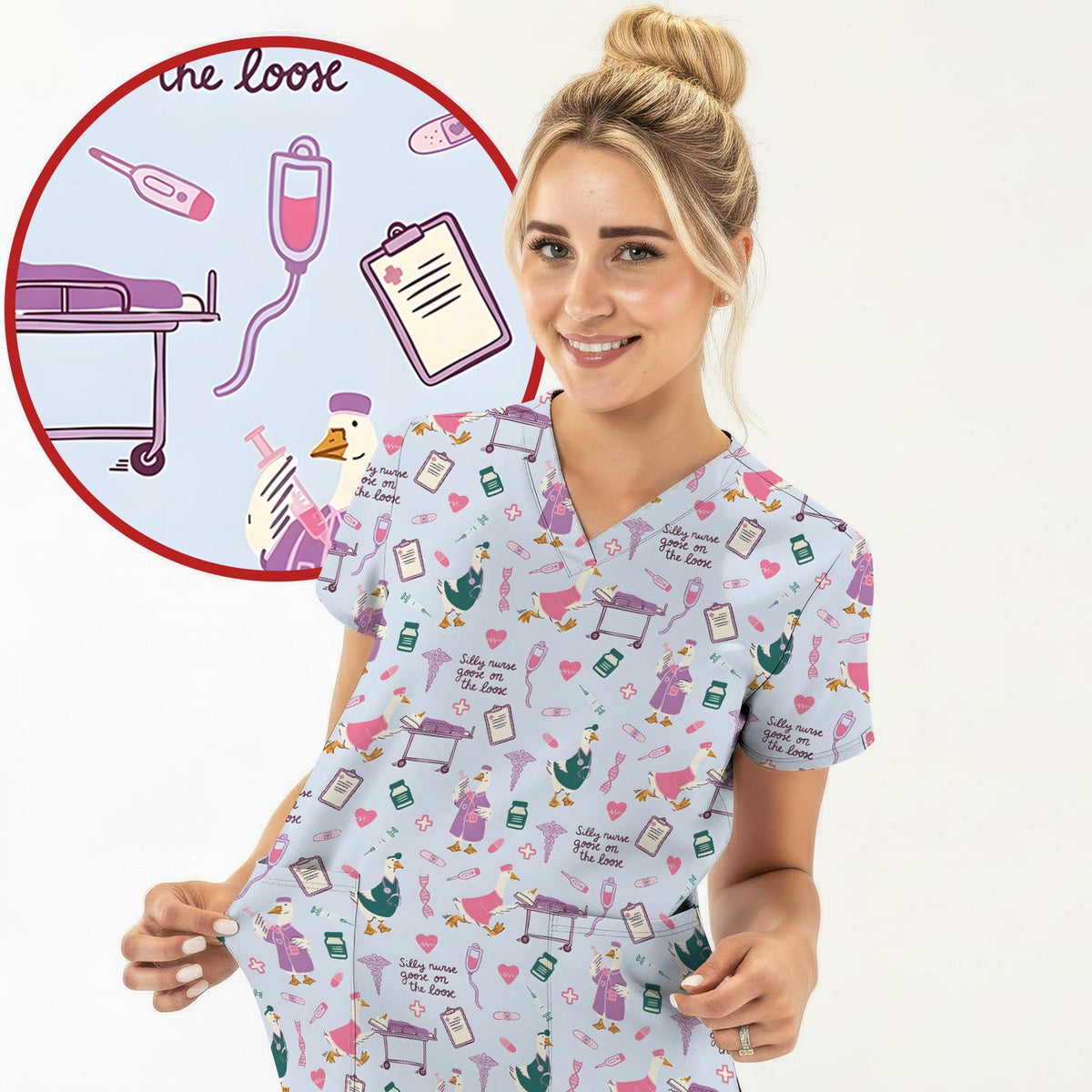 Goose Medical Humor Tools Nurse Scrub Top