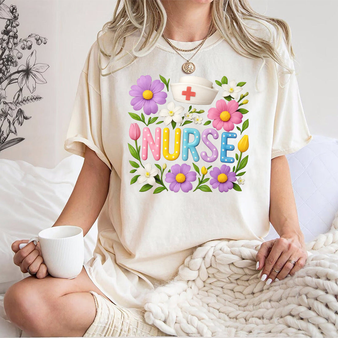 Spring Floral Nurse Shirt