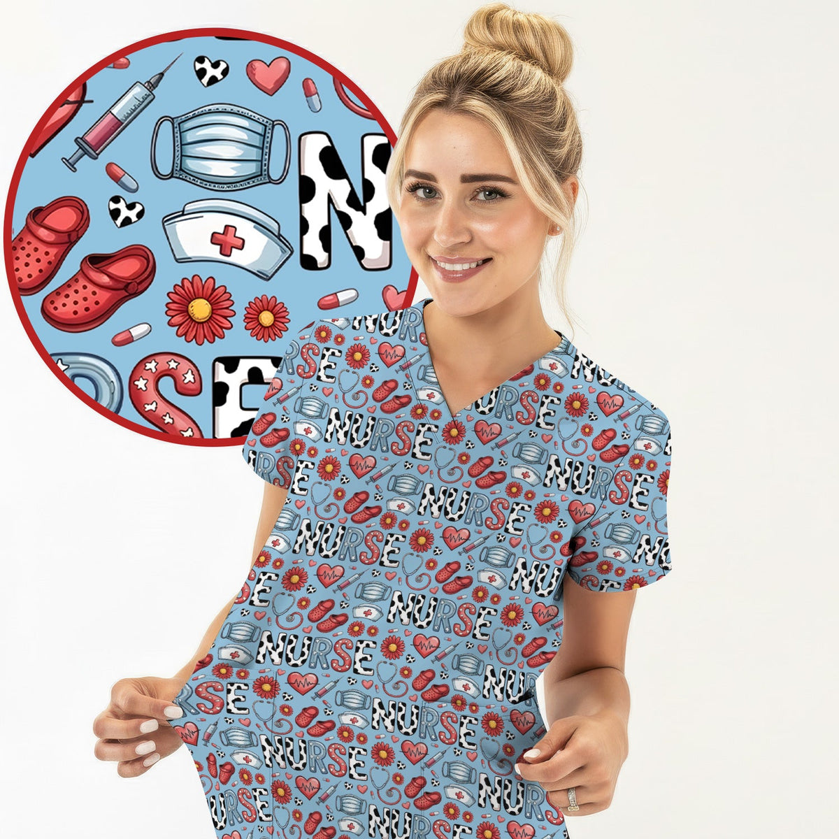 Medical Icon Nurse Scrub Top