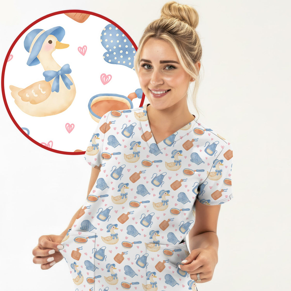 Duck Apron Kitchen Utensil Nurse Scrub Top