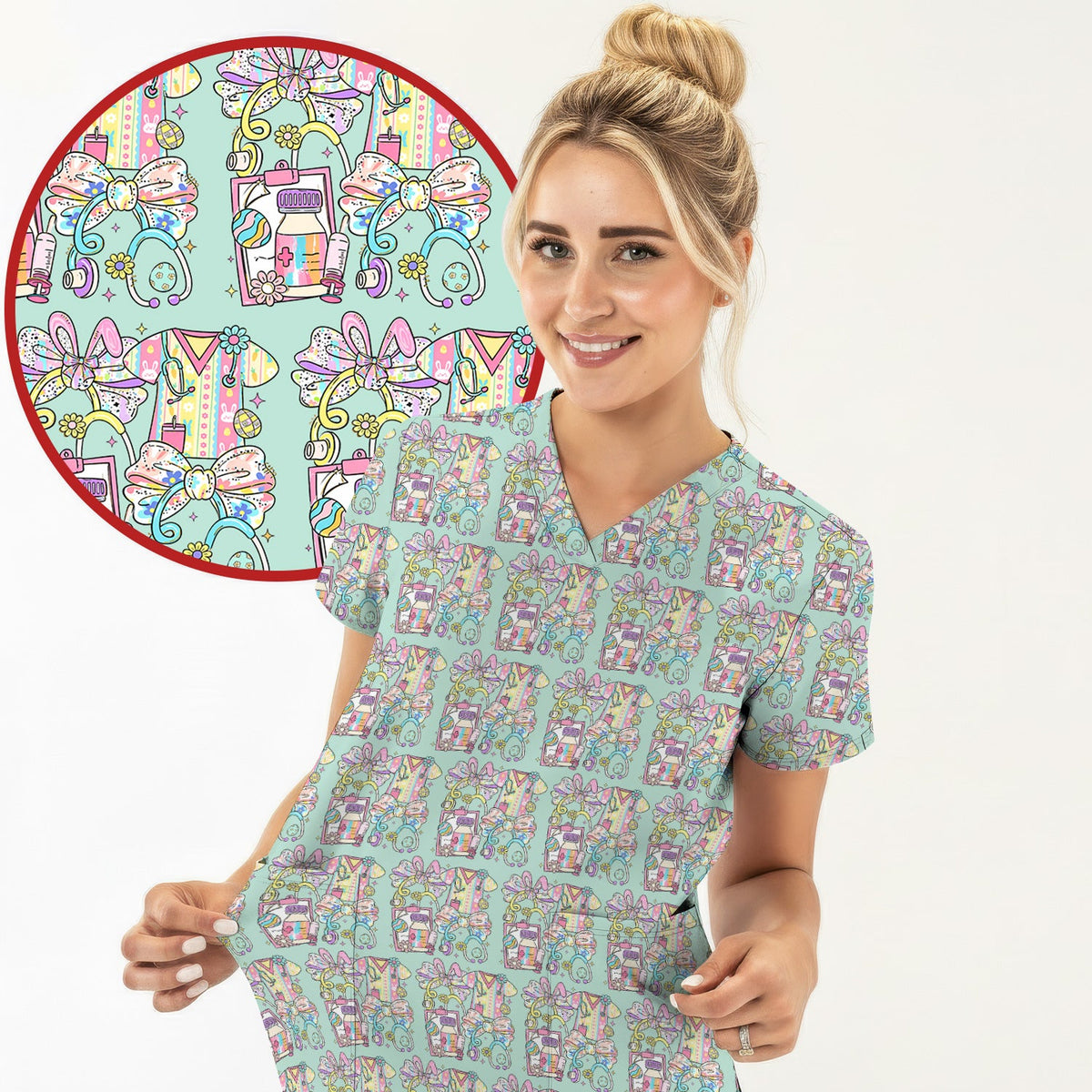 Colorful Nurse Supplies Scrub Set