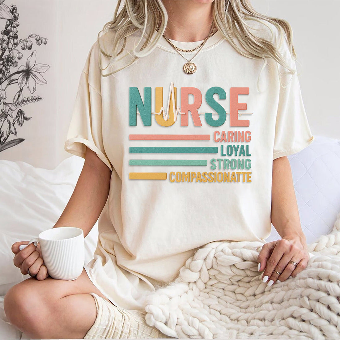Personalized Caring Loyal Strong Nurse Shirt