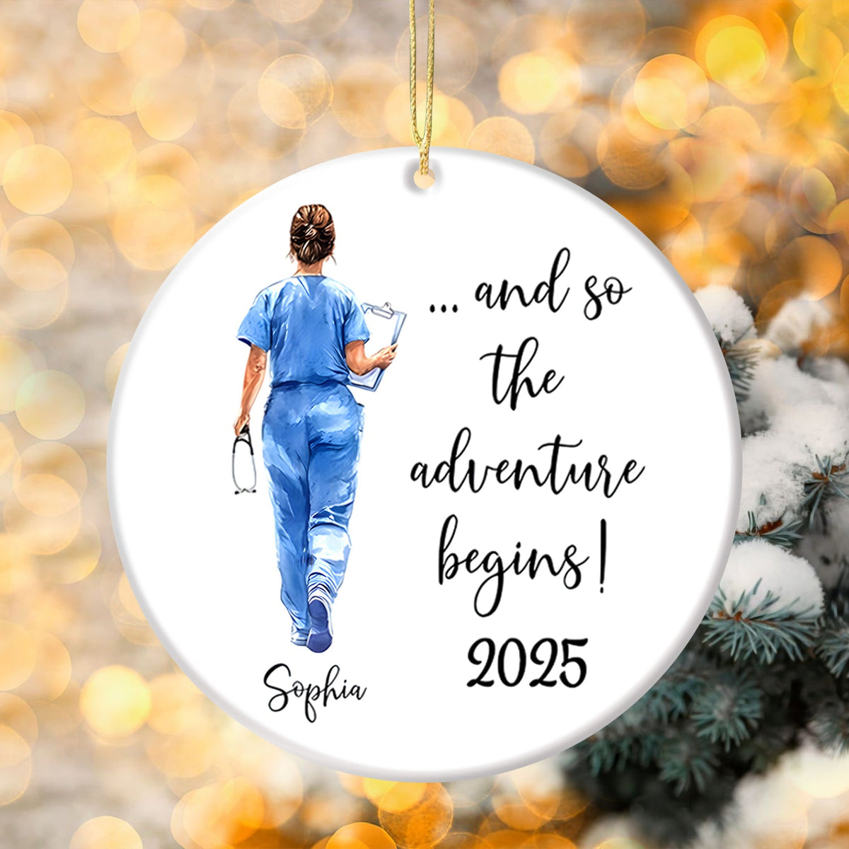 Personalized Nurse Graduation Christmas Ornament