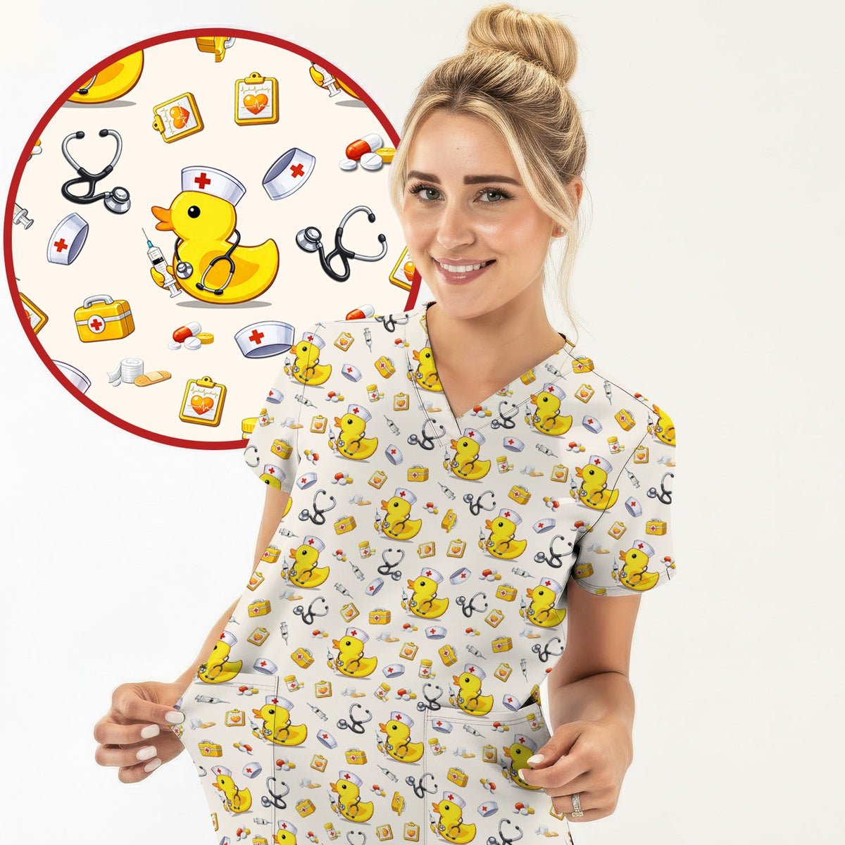 Medical Duck Nurse Scrub Set