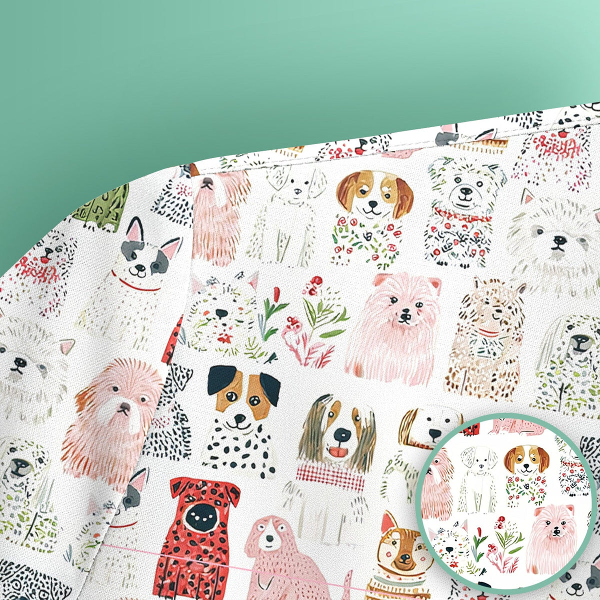 Dog Breeds Nurse Scrub Top
