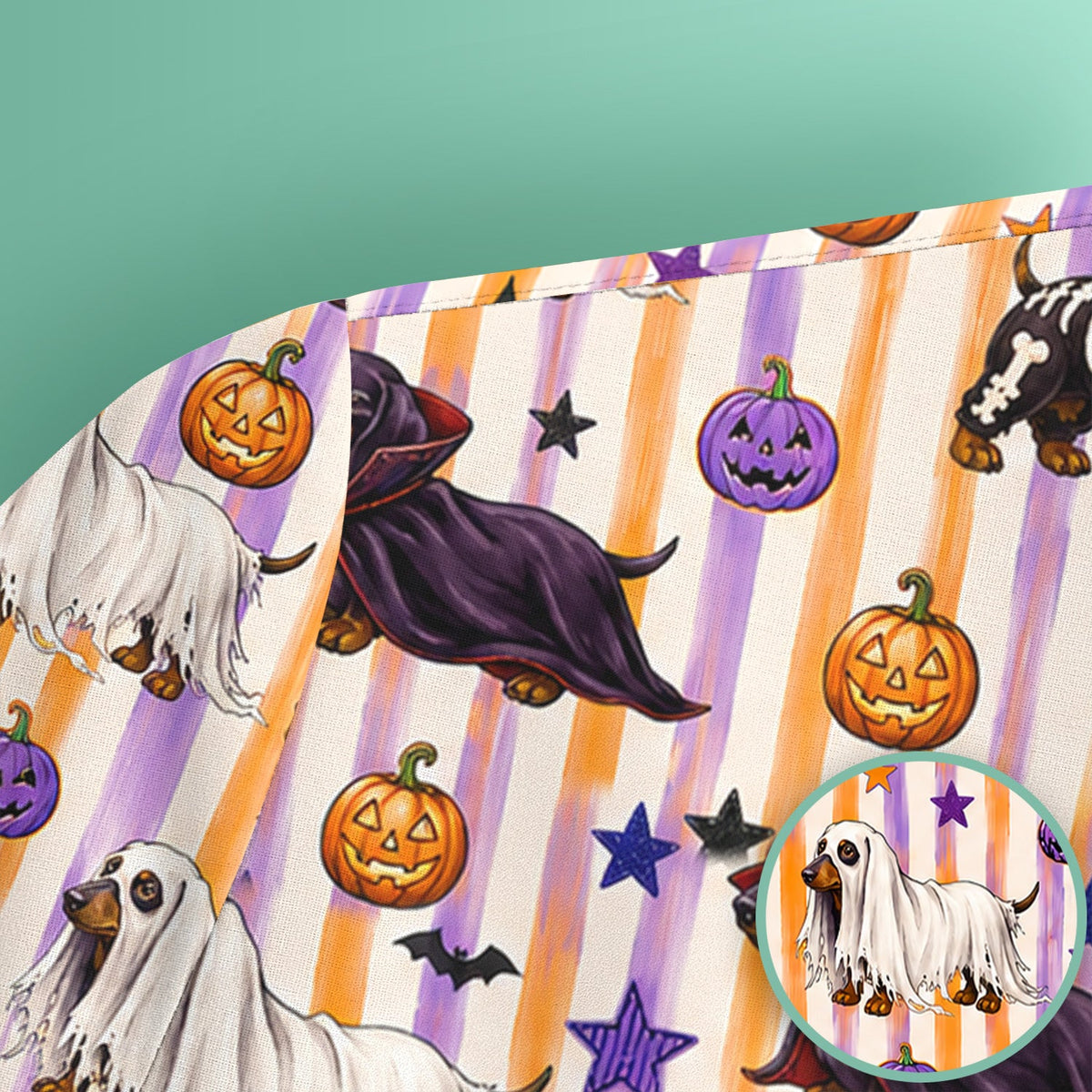 Dachshund Stripe Nurse Scrub Top - Halloween Gift