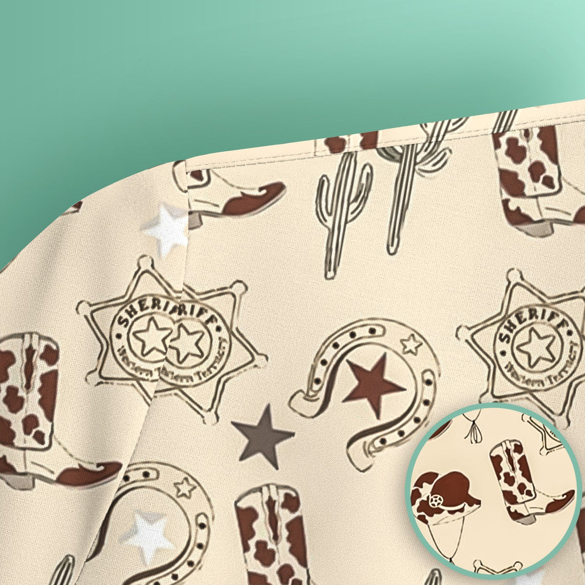 Cowboy Hats & Boots Nurse Scrub Top