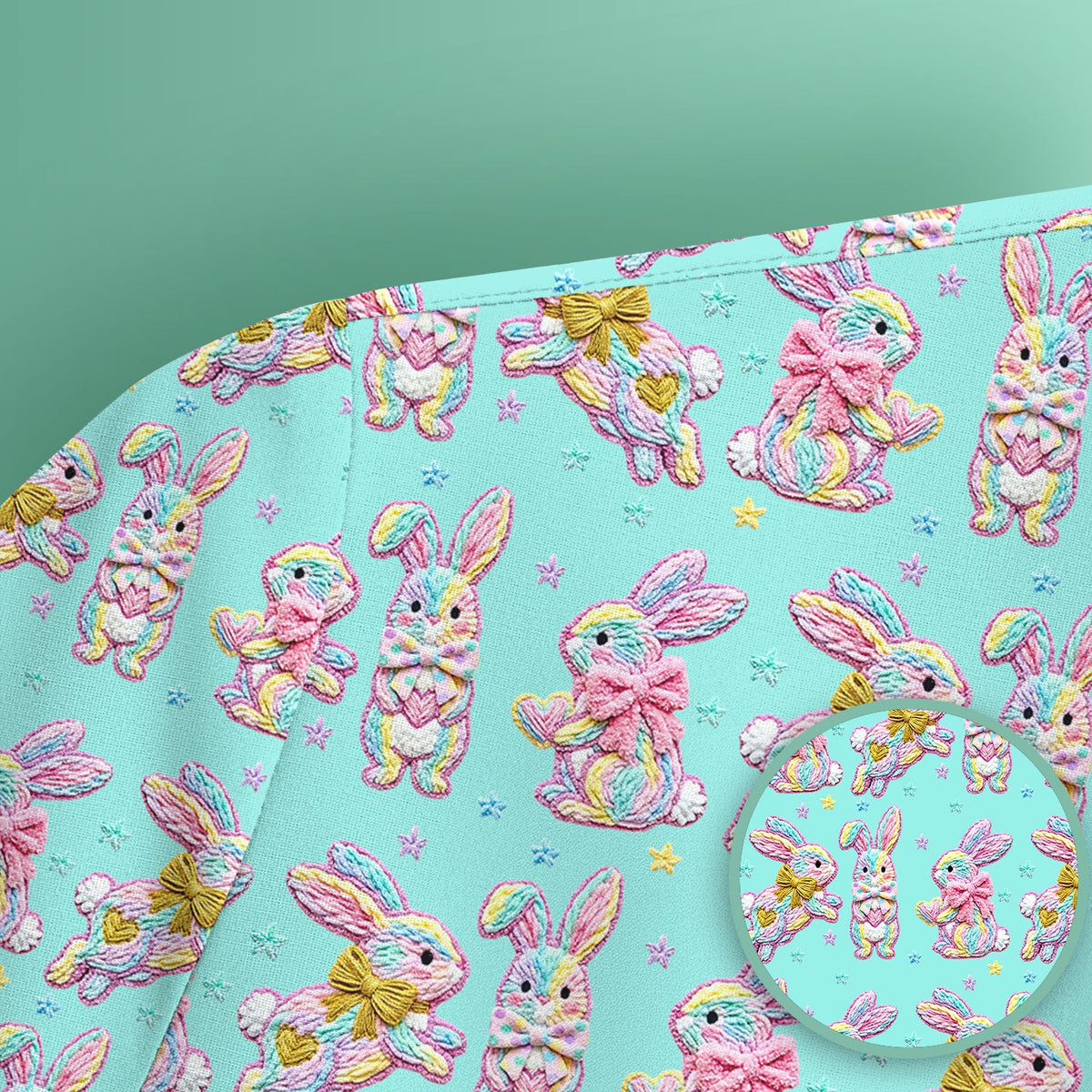Cartoon Bunny Nurse Scrub Top - Easter Gift