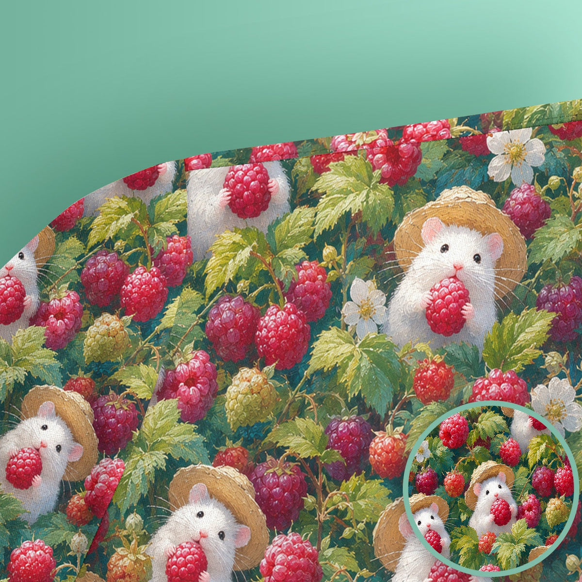 Raspberry Mouse Garden Nurse Scrub Top