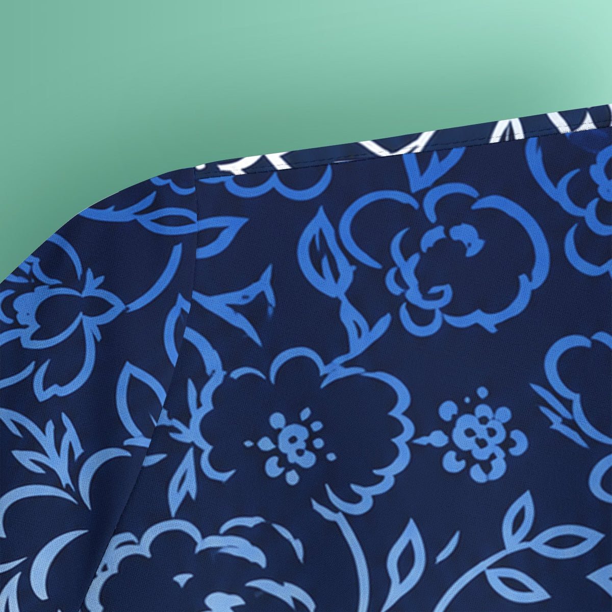 Navy Botanical Flower Nurse Scrub Top
