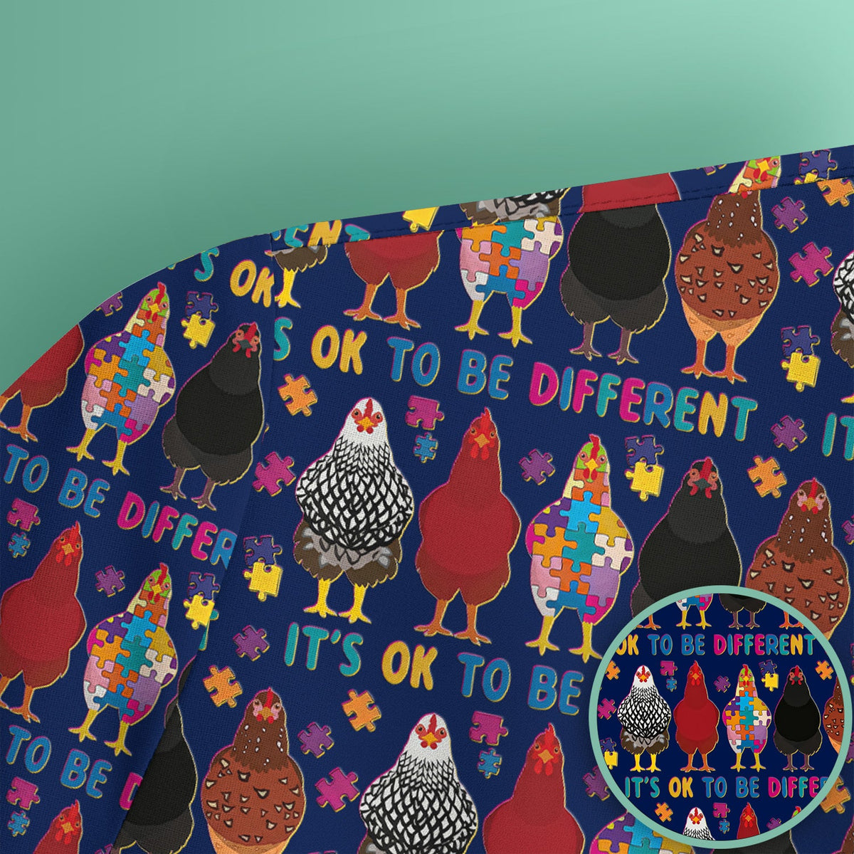 Autism Chicken It's OK To Be Different Nurse Scrub Top
