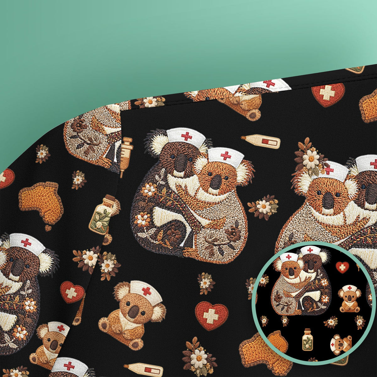 Koala Nurse Scrub Top - Valentines Day Gift