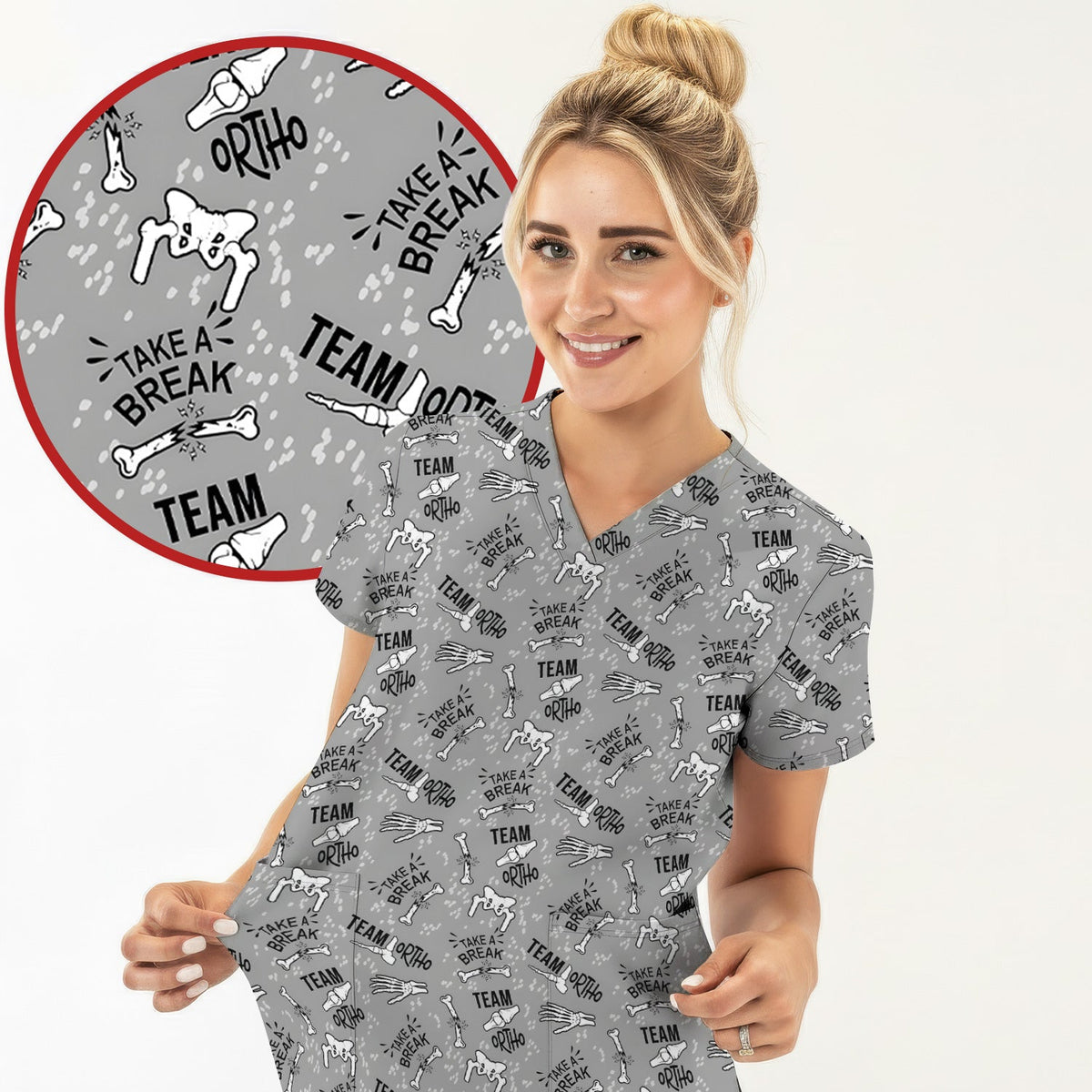 Team Ortho Bone Joint Nurse Scrub Set