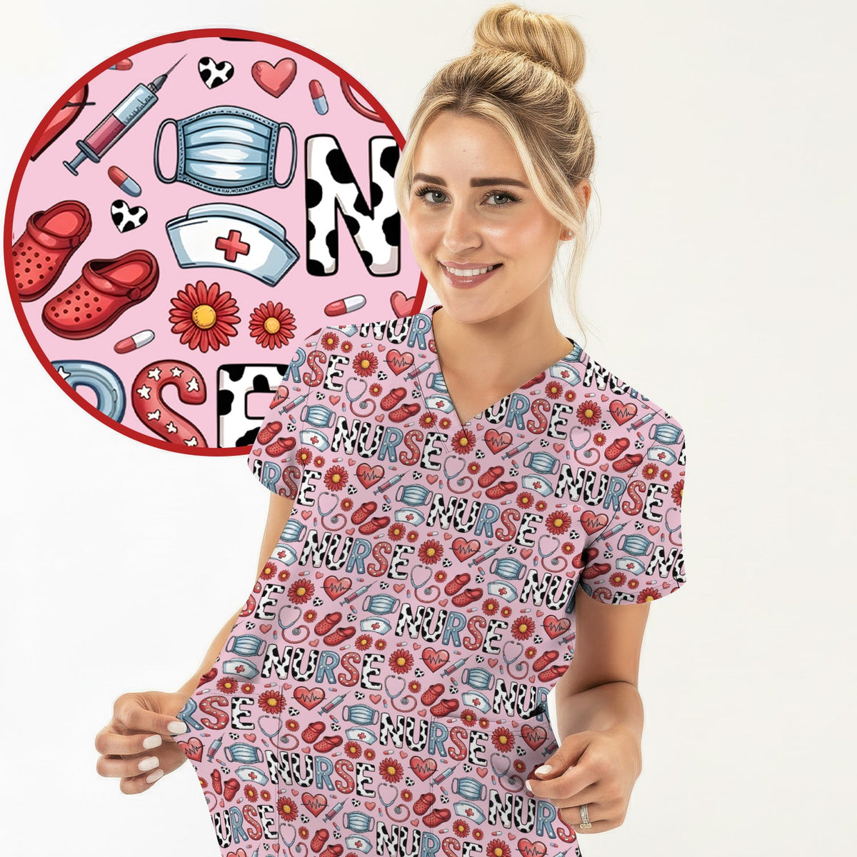 Medical Icon Nurse Scrub Top