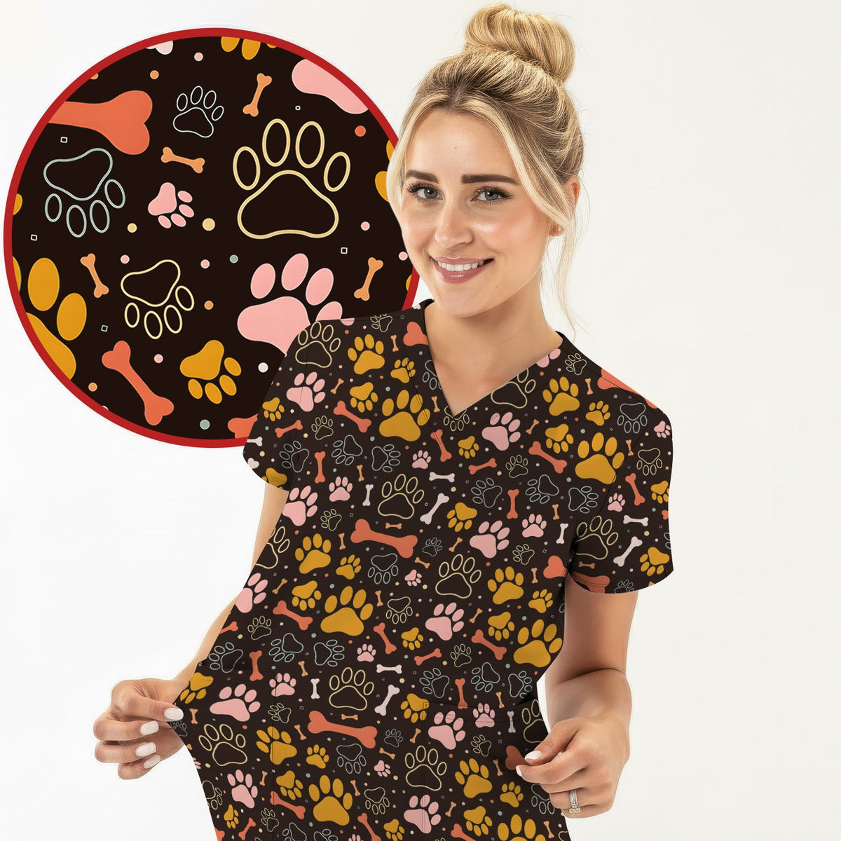 Paw Print Dog Nurse Scrub Set