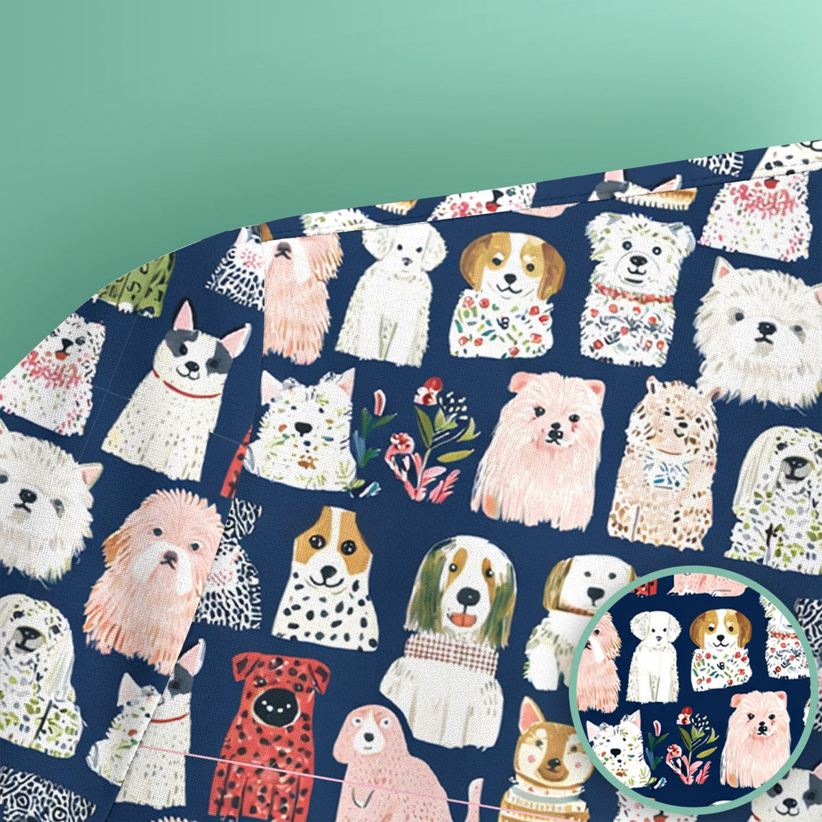 Dog Breeds Nurse Scrub Top