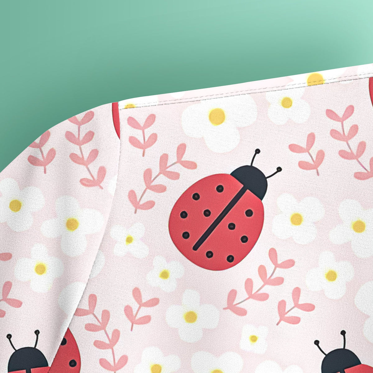 Lovely Ladybug Blossom Garden Nurse Scrub Top