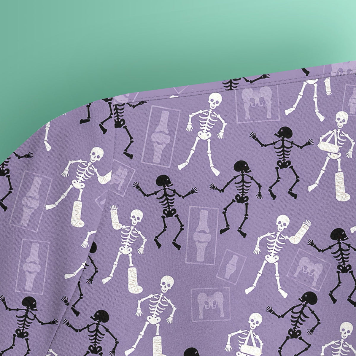 Orthopedic Skeleton Nurse Scrub Top - Halloween Gift