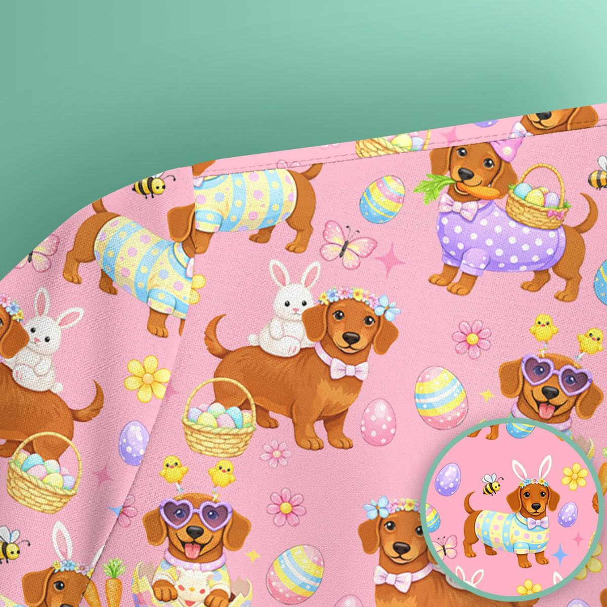 Easter Dachshund Nurse Scrub Top