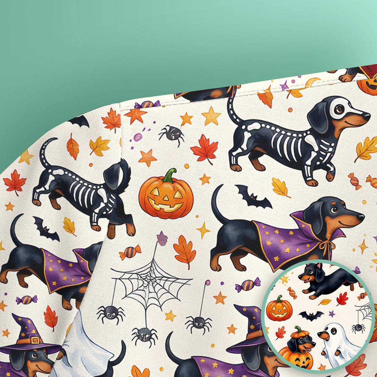 Halloween Dachshund Costume Nurse Scrub Top