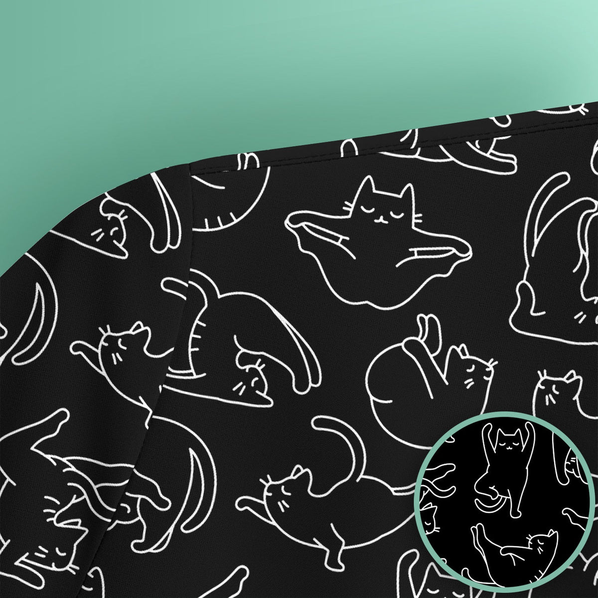 Cat Outline Playing Gothic Nurse Scrub Top